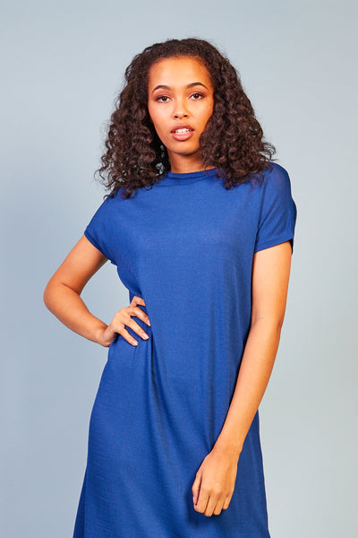 Aymelina Cape Sleeve Dress - Blue