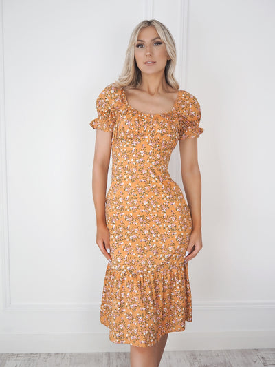 Heather Ditsy Floral Print Midi Dress