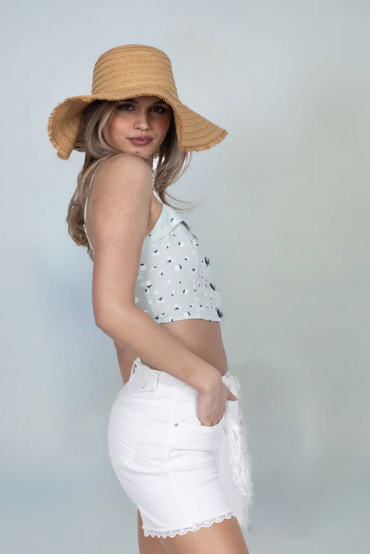 Mariana Button Front Crop Top