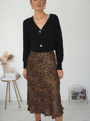 Olivia Animal Print Skirt - Black and Yellow