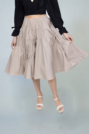 Rosetta Gathered Detail Skirt - Camel