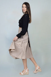 Rosetta Gathered Detail Skirt - Camel