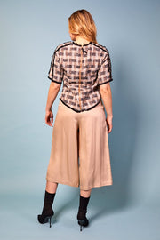 Elisa Geometric Black and White Top