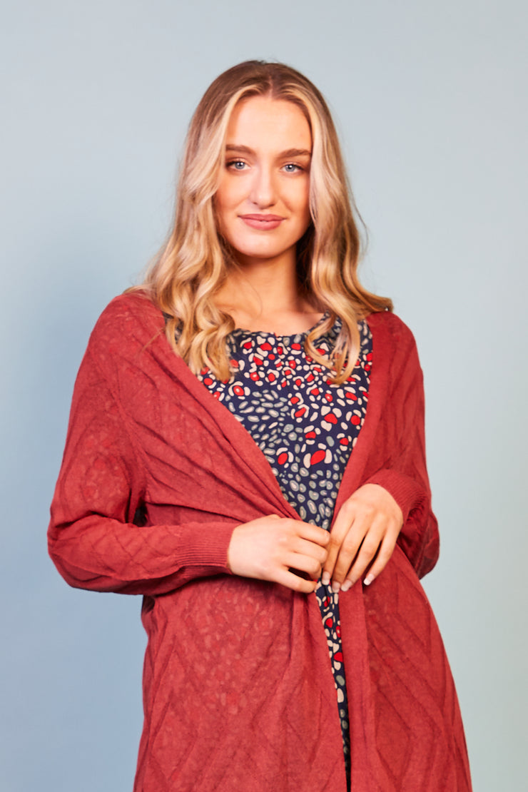 Remy Red Print Cardigan