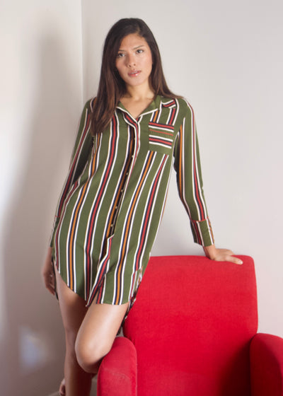 Rosa Striped Shirt Dress