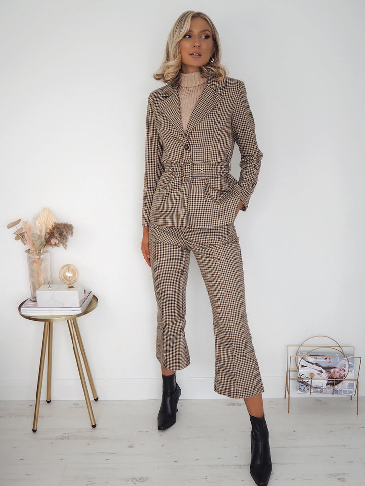 Pow Check Wide Leg Trousers