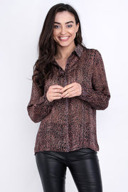 Bronagh Top - Black Red Print